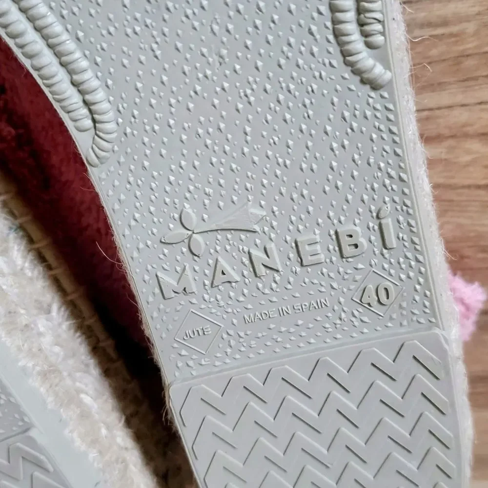 Manebi Italy Sydney Terry Double Sole Platform Espadrilles Pastel Rose 40